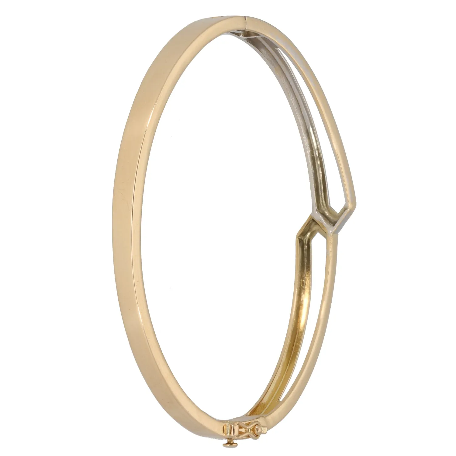 14ct Bicolour Gold Hinged/Clasp Bangle