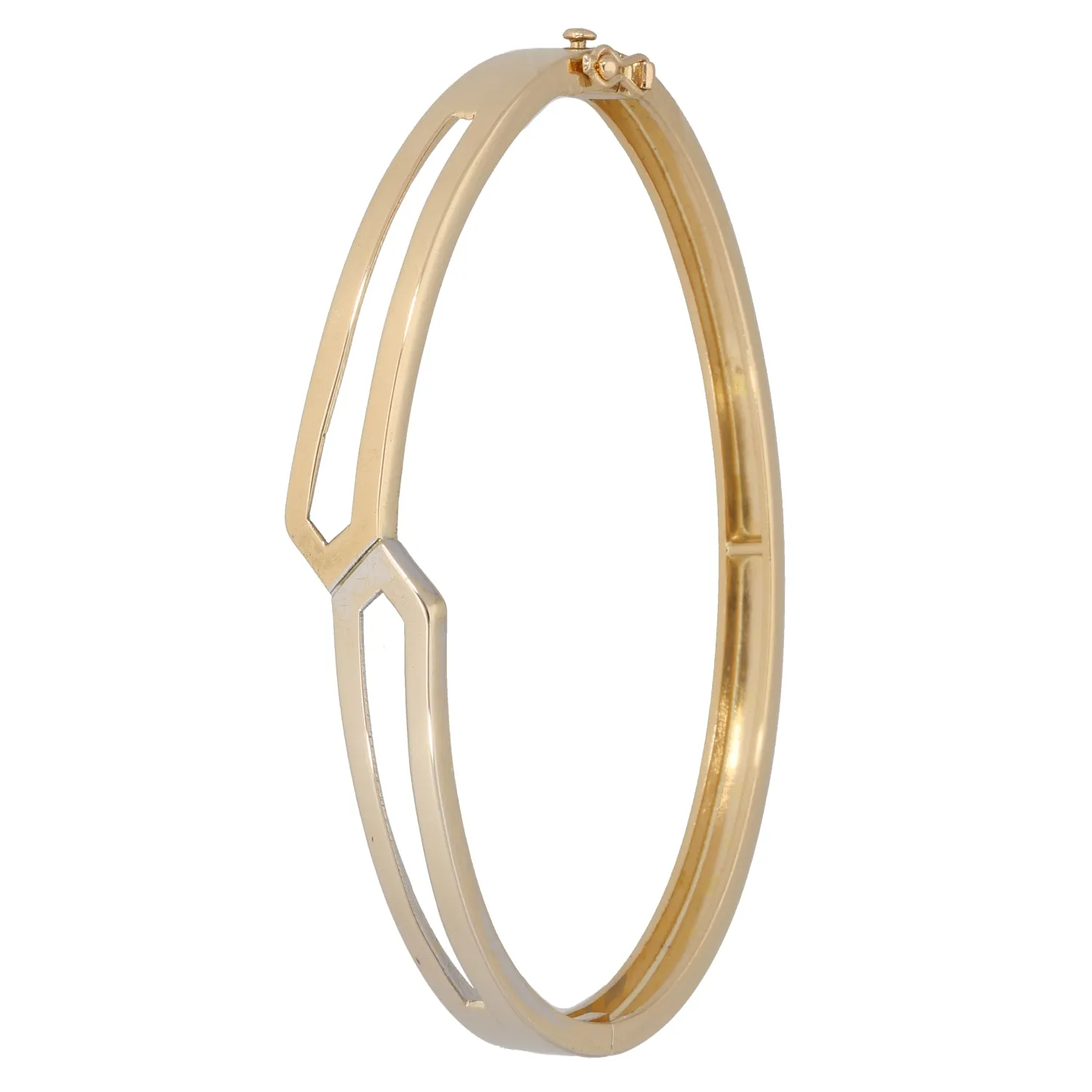 14ct Bicolour Gold Hinged/Clasp Bangle