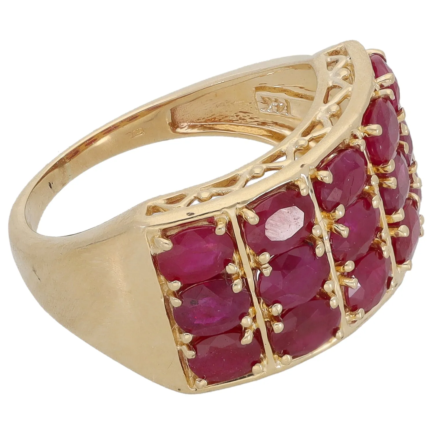 14ct Gold Ruby Dress/Cocktail Ring Size L