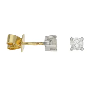 18ct Gold 0.33ct Diamond Solitaire Earrings