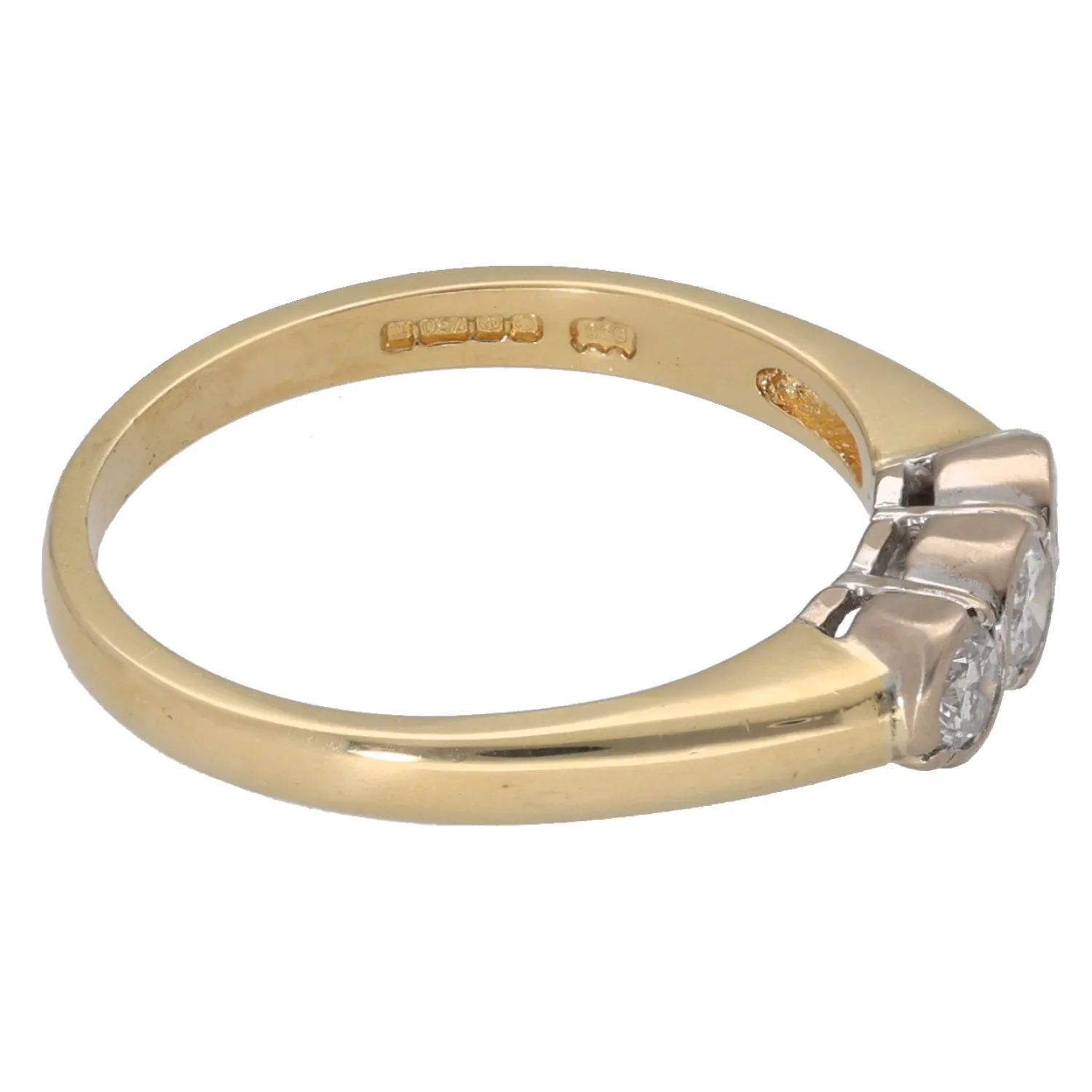 18ct Gold 0.33ct Diamond Trilogy Ring Size N