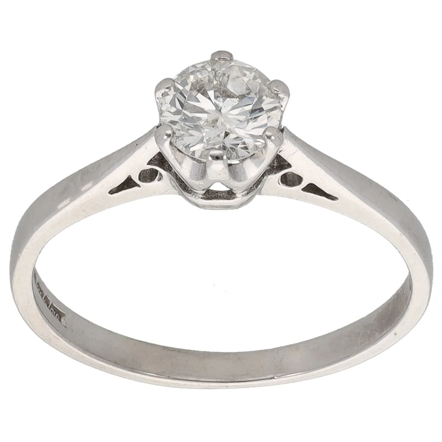 18ct White Gold 0.50ct Diamond Solitaire Ring Size M