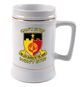 64th BSB Ceramic Stein with Gold Trim 28 oz. Color or B&W Design. *Free Shipping for Liaison Pick-up orders only*