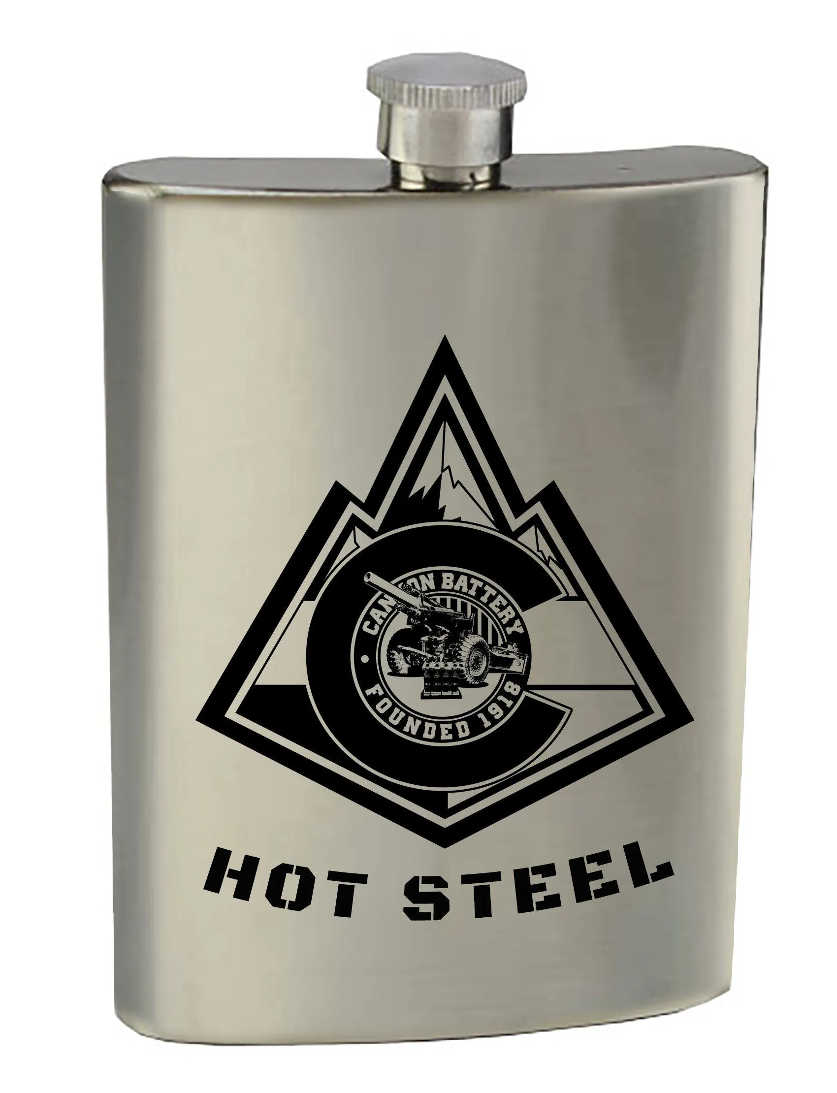 8 oz. Stainless Steel Flask with screw on lid. **Free Shipping means for Liaison pick up to base only**