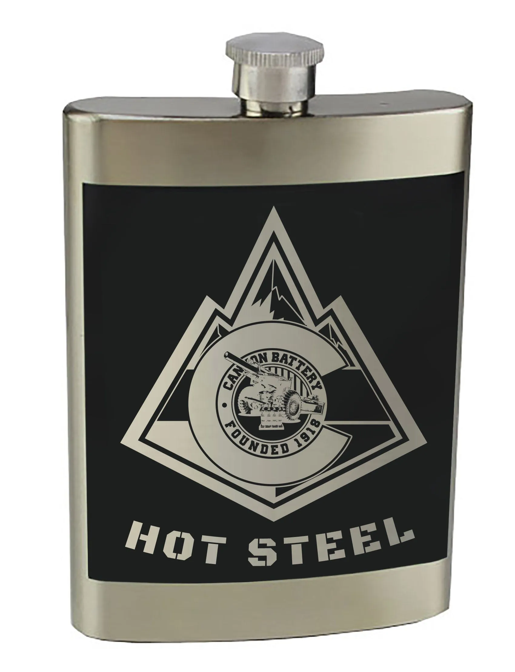 8 oz. Stainless Steel Flask with screw on lid. **Free Shipping means for Liaison pick up to base only**