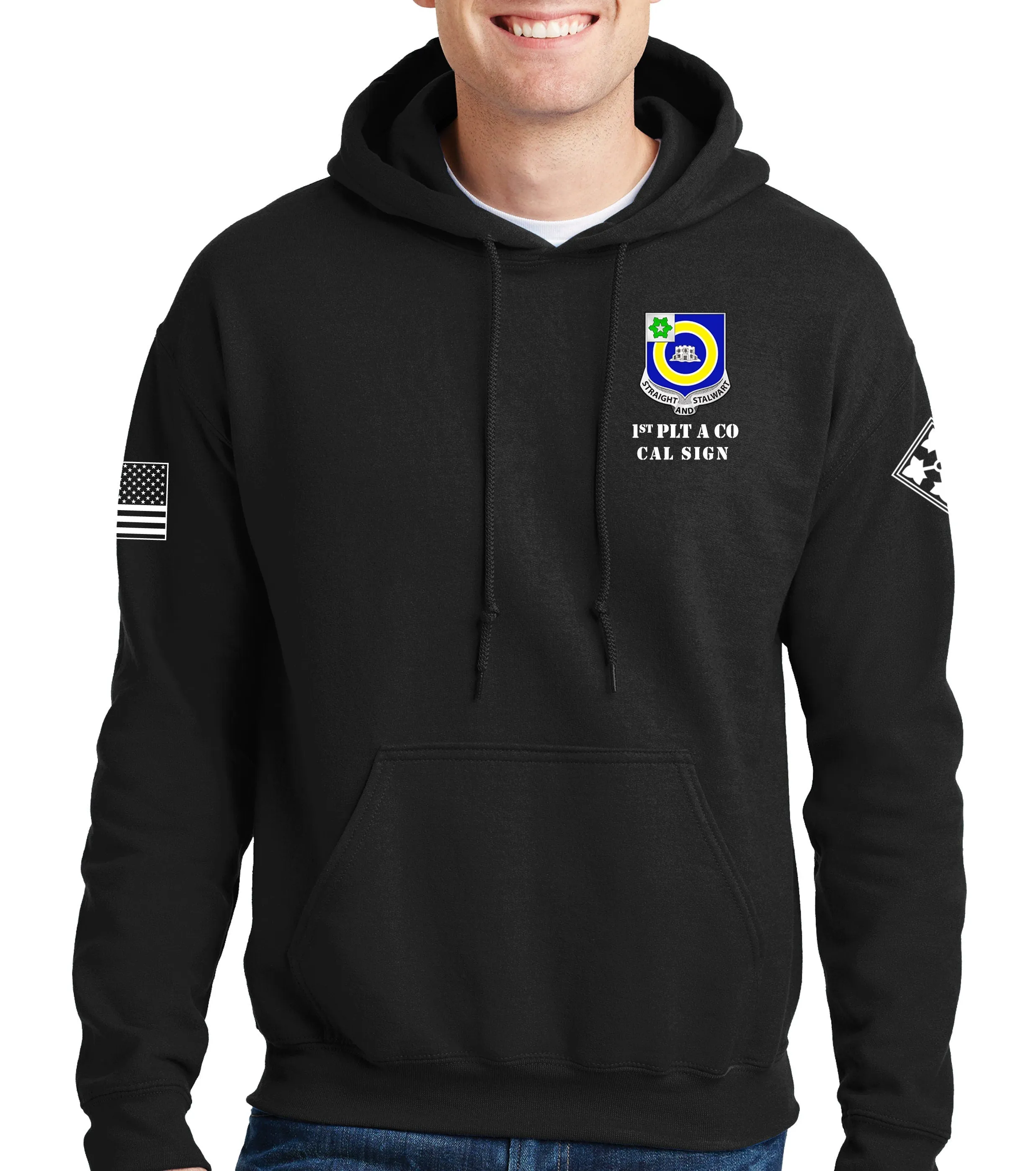 A Co Black Unisex Hoodie Sweatshirt. This is NOT approved for PT.*Free Liaison Pick-up only- No Free Shipping*