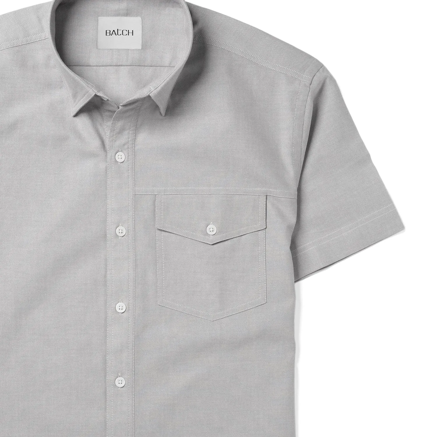 Author Short Sleeve Casual Shirt – Aluminum Gray Cotton Oxford