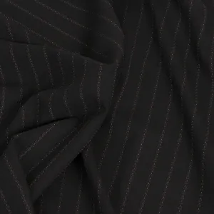 Black Pinstriped Suiting Fabric 19