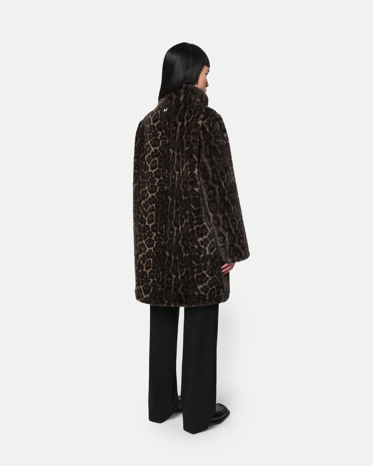 Blair Dark Leopard Mid-Length Coat