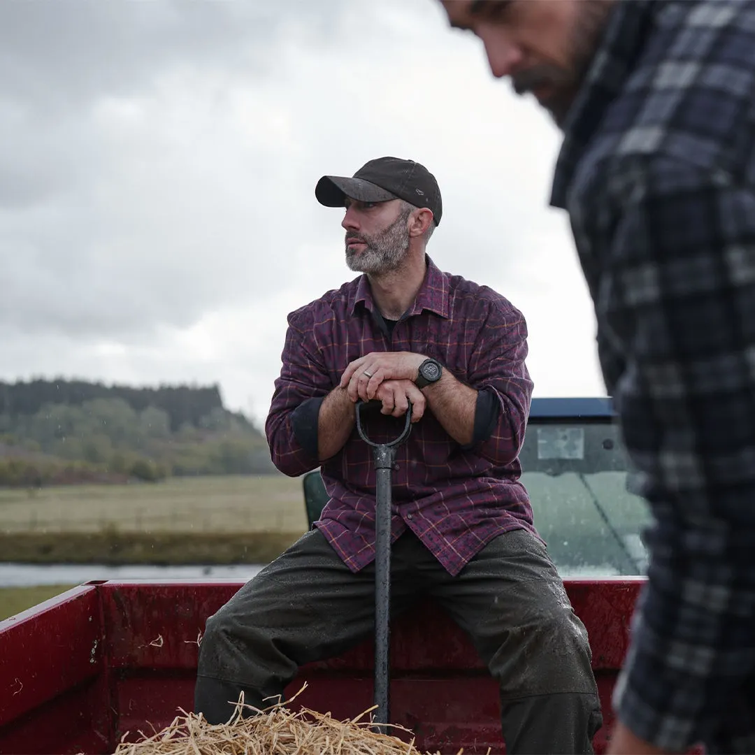 Bramble Micro-Fleece Lined Shirt - Wine Check by Hoggs of Fife