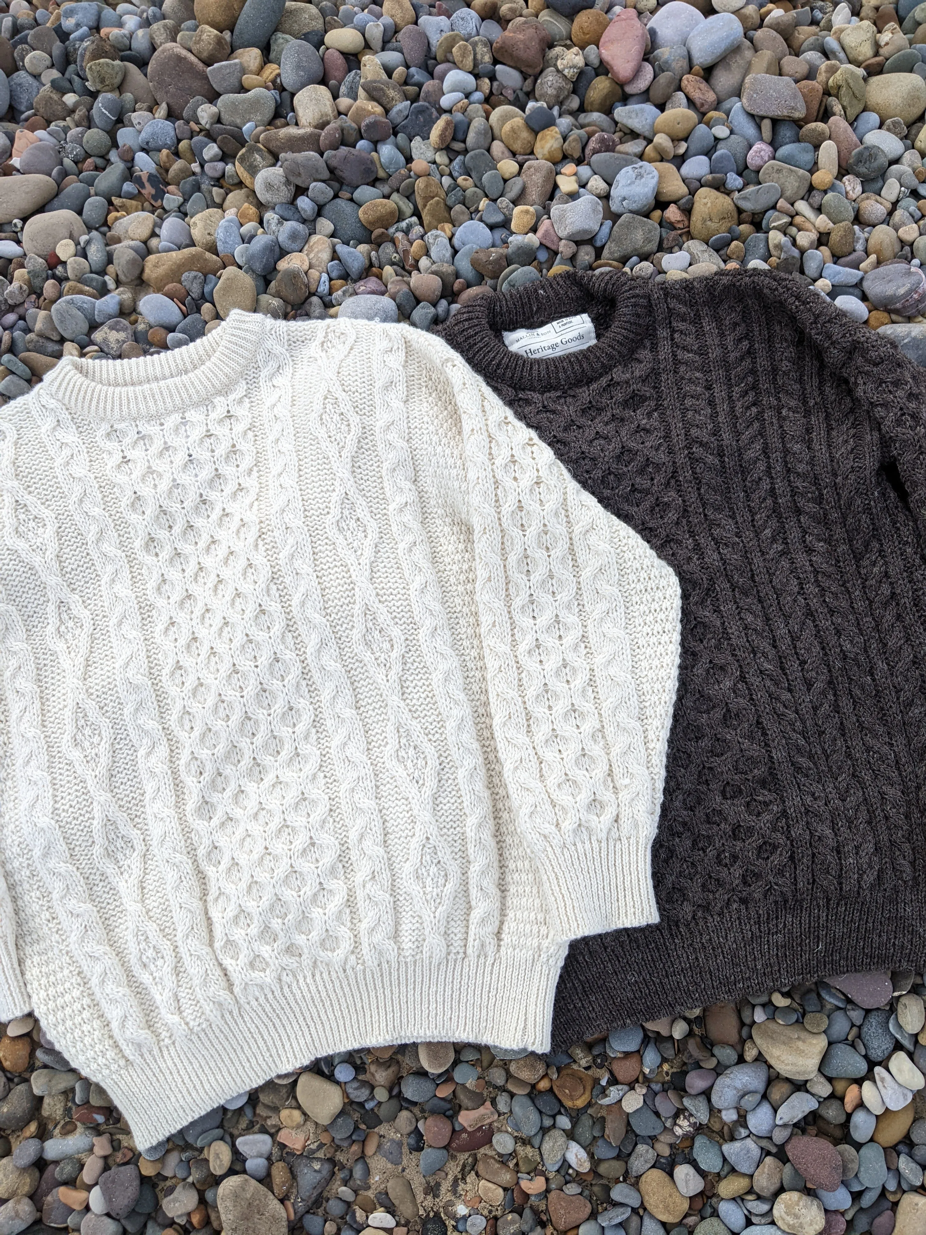 Buckden Aran Sweater - Brown | By Mallin & Son