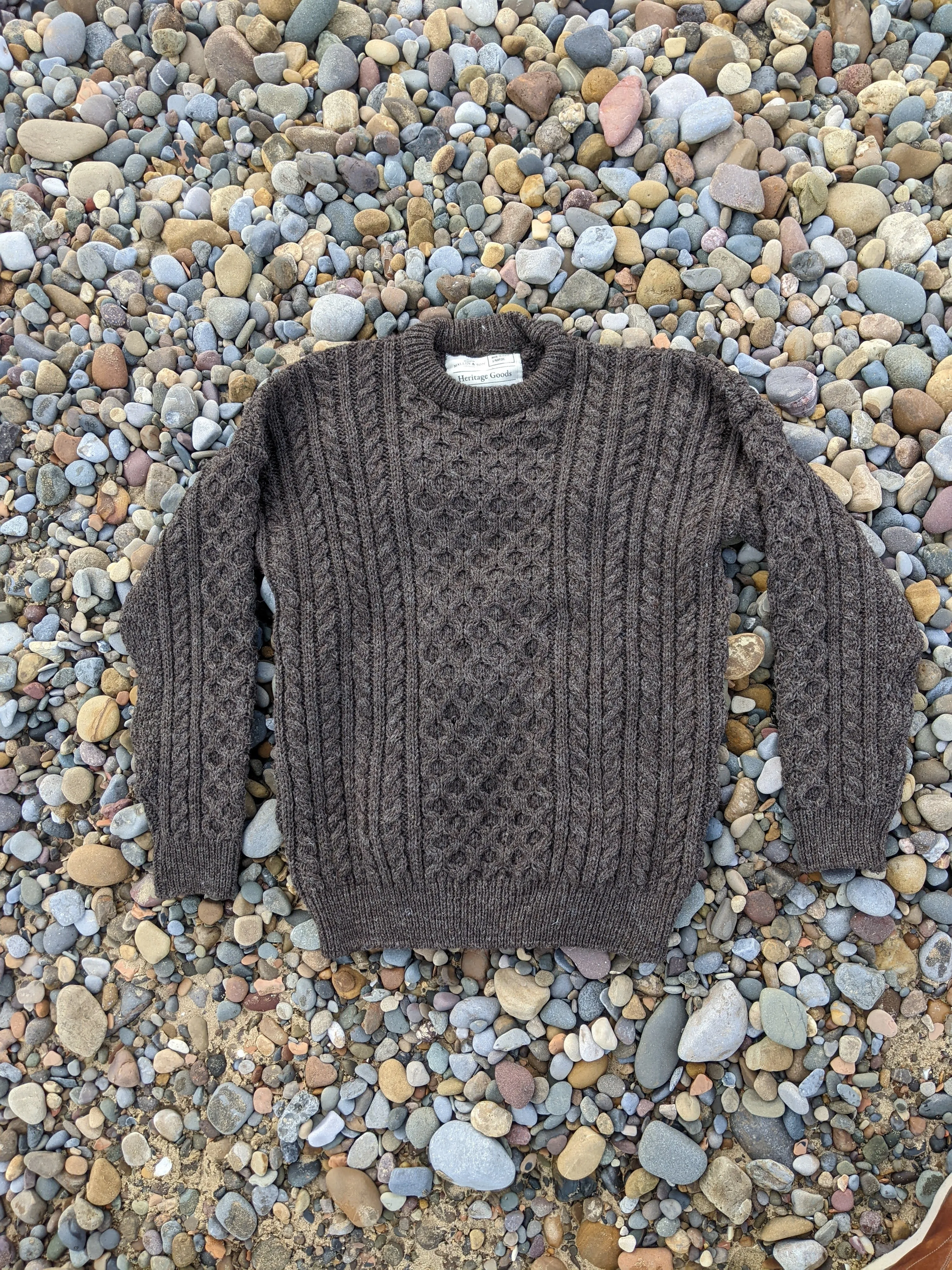 Buckden Aran Sweater - Brown | By Mallin & Son