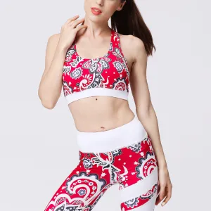 Buddha Stones 2Pcs Sunflower Flowers Leaves Print Top Pants Sports Fitness Yoga Women's Yoga Sets