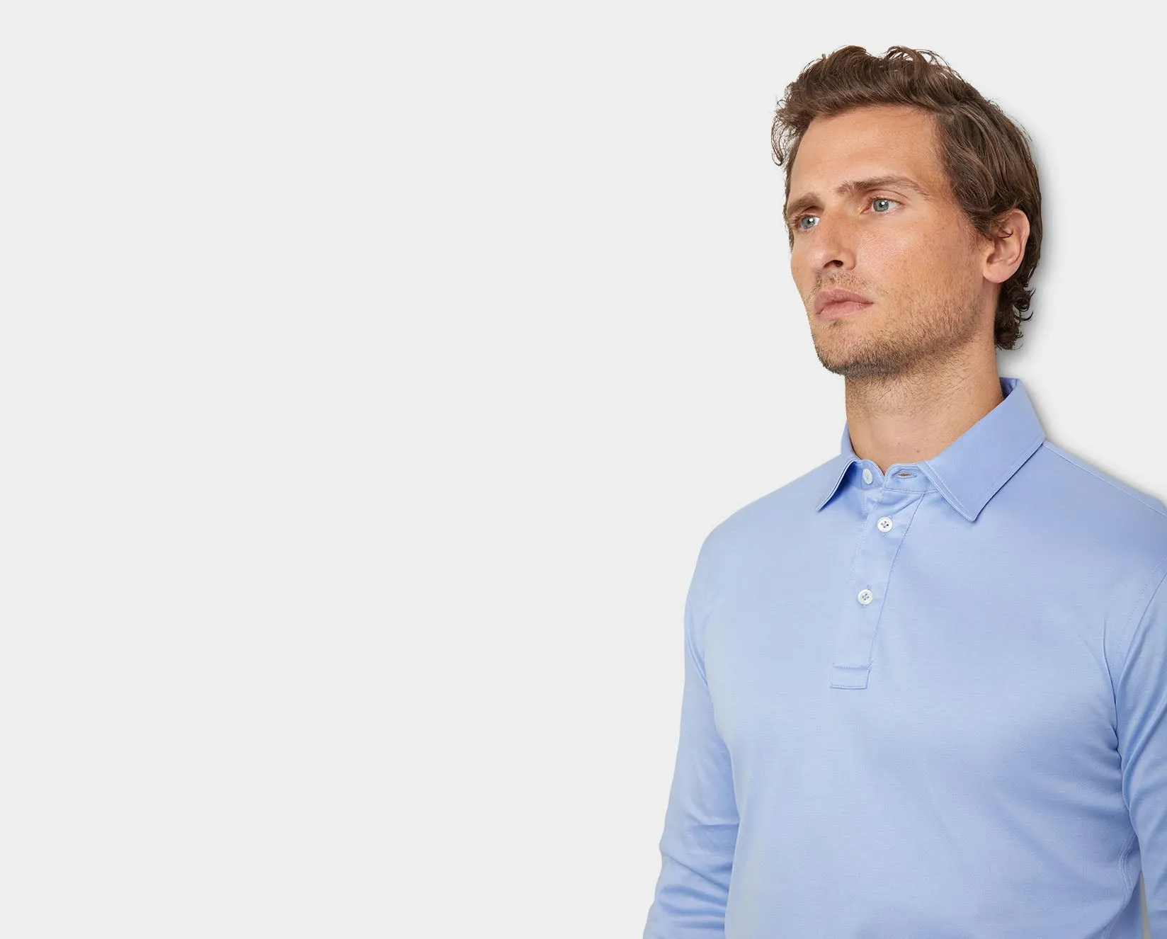 Cadiz Blue Long Sleeve Polo Shirt