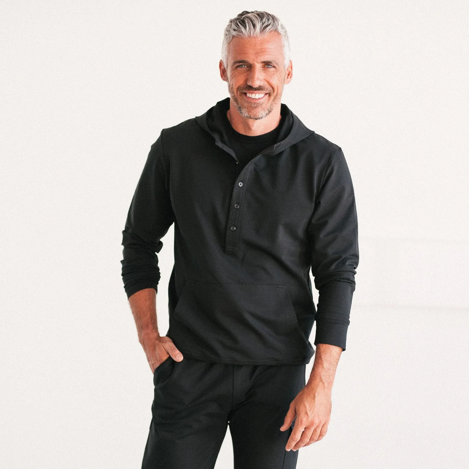 City Hoodie –  Black Stretch Interlock