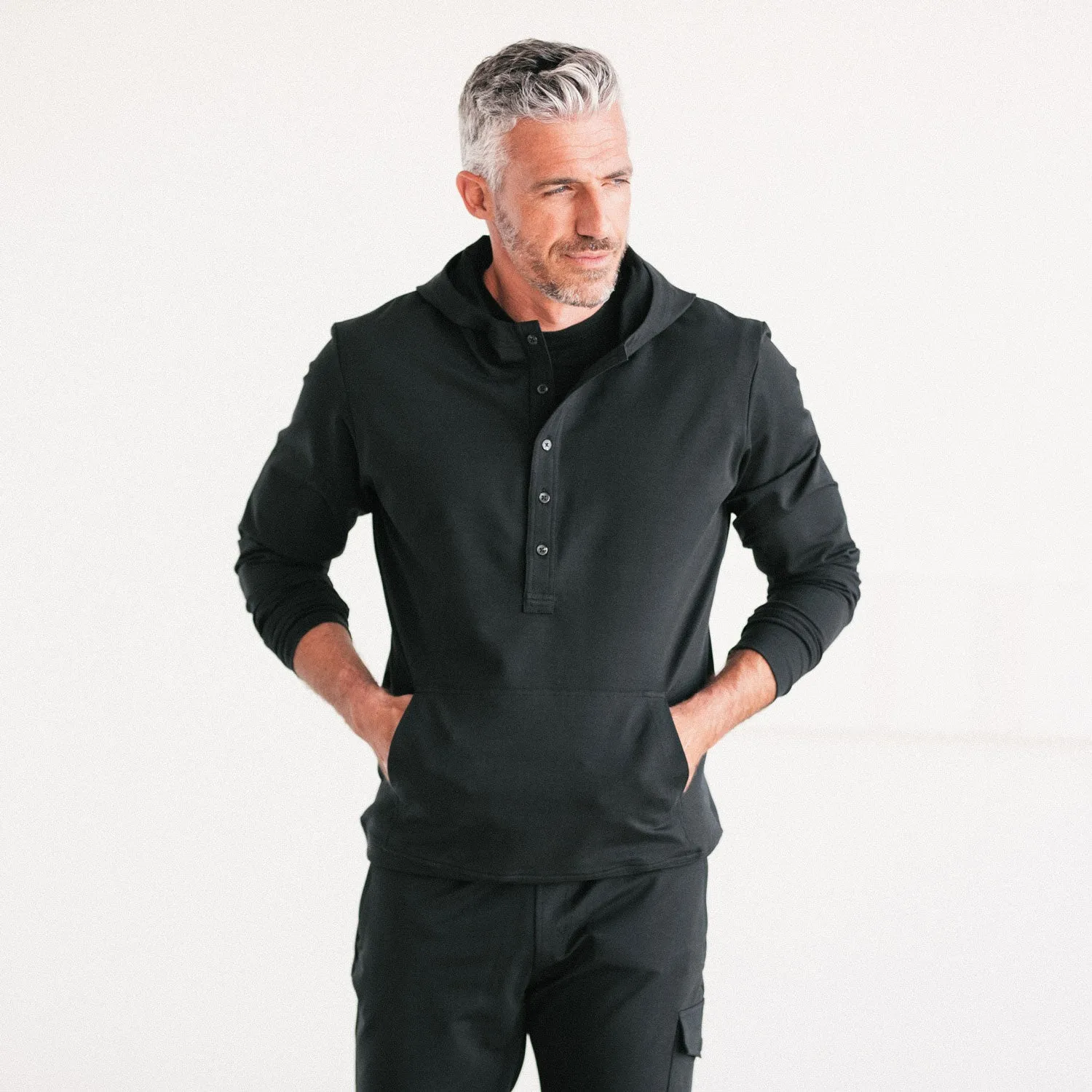 City Hoodie –  Black Stretch Interlock