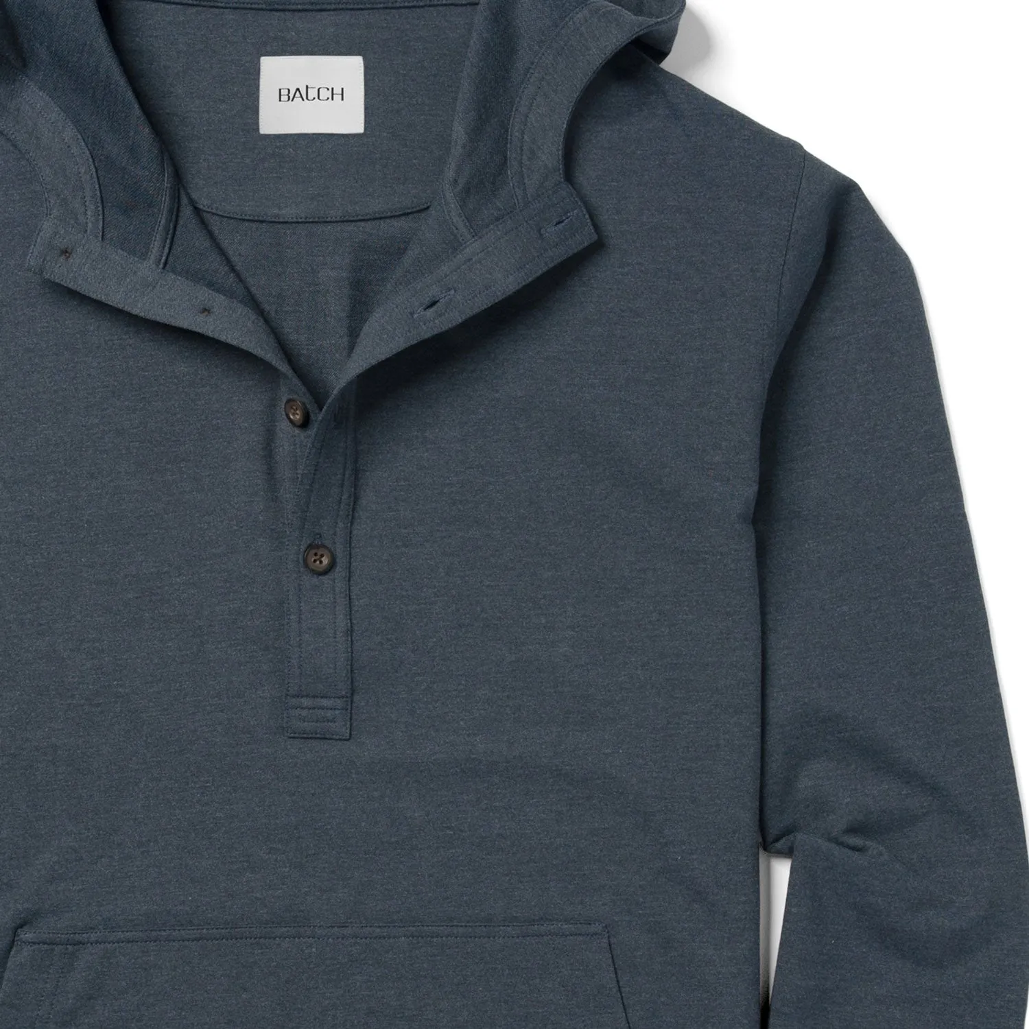 City Hoodie –  Navy Melange Cotton French Terry