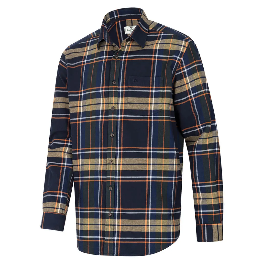 Coll Cotton Twill Check Shirt - Navy by Hoggs of Fife