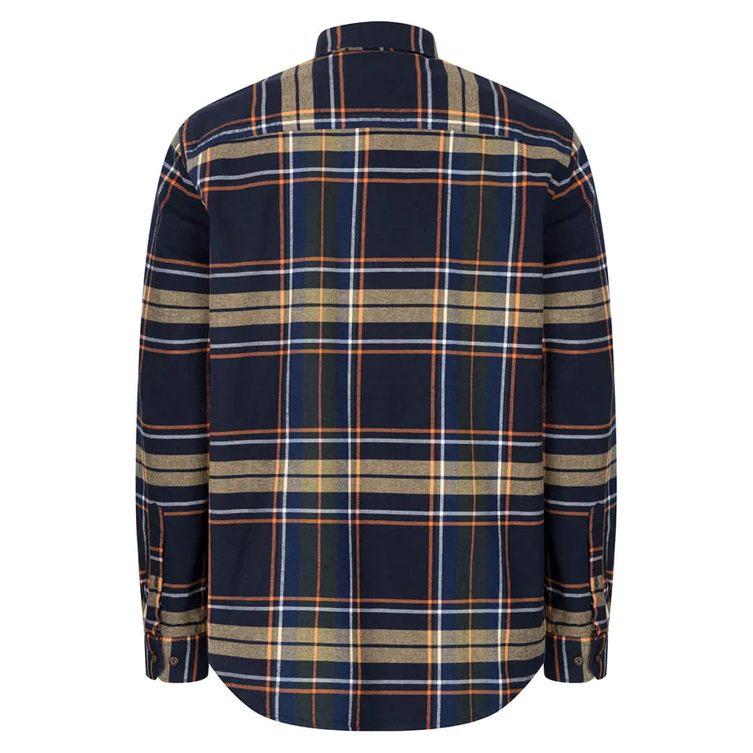 Coll Cotton Twill Check Shirt - Navy by Hoggs of Fife