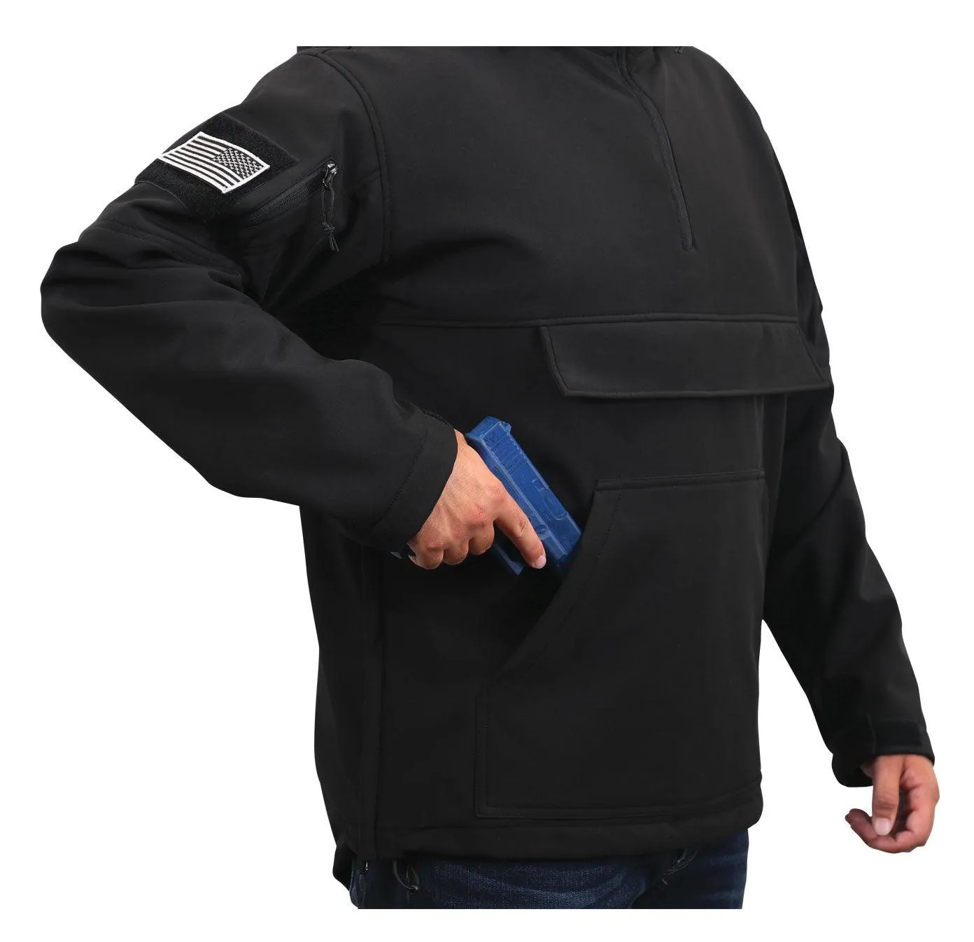 Concealed Carry Soft Shell Anorak - Black