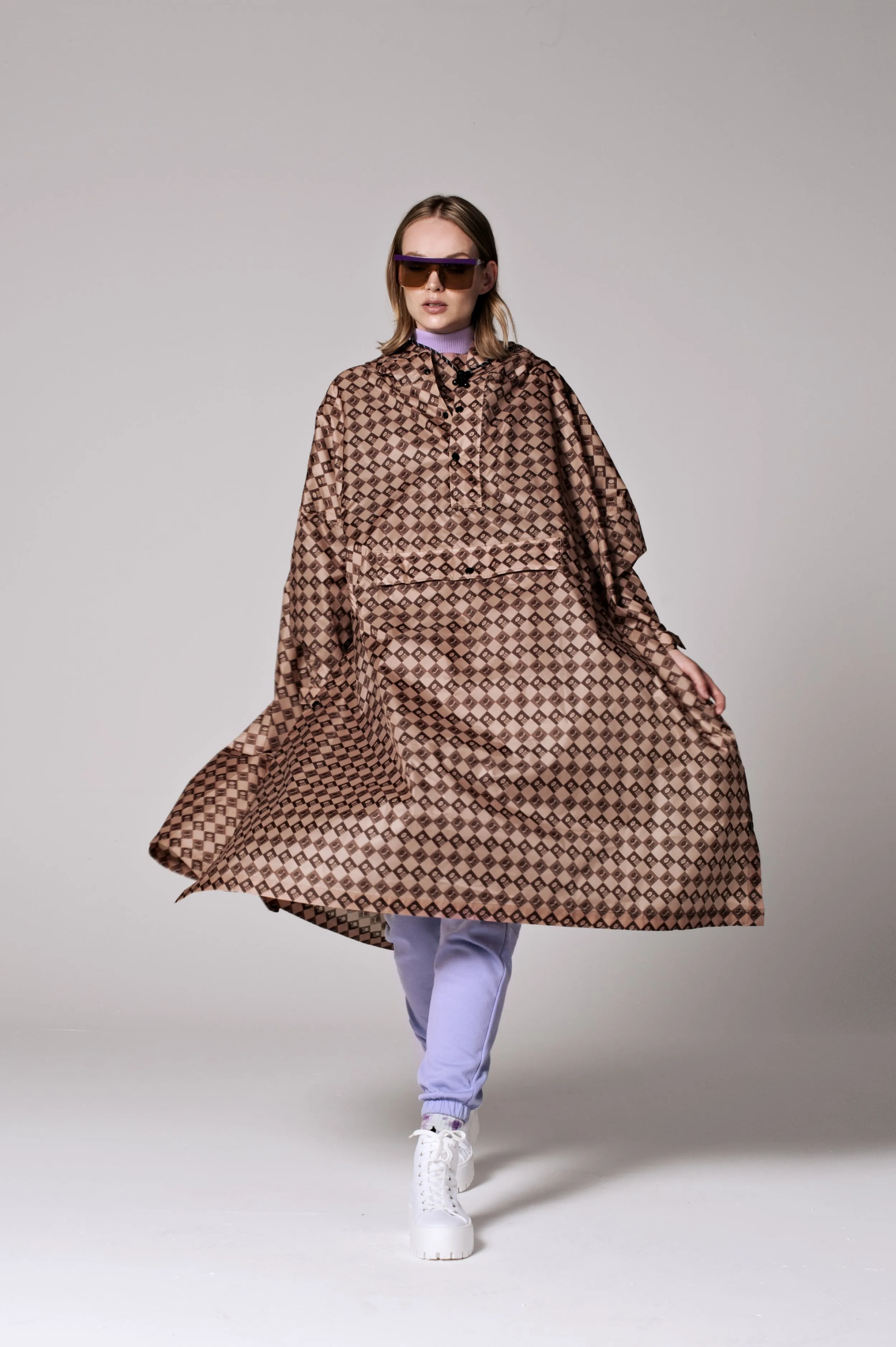 Damier Rain Poncho