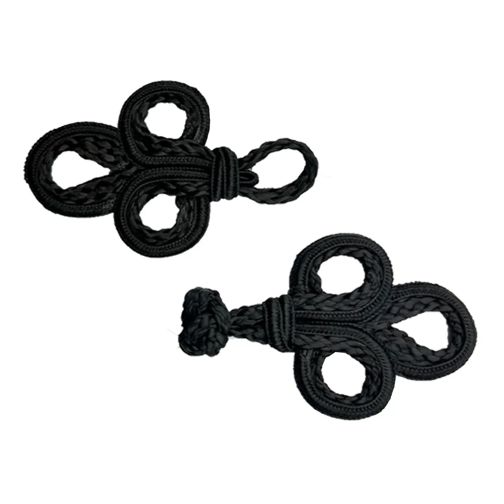 Decorative Designer Black Braided Frog Closure Coat Toggles