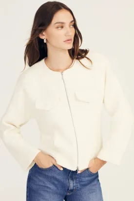 DEREK LAM-Prewett Zip Front Jacket Blanc De Blanc