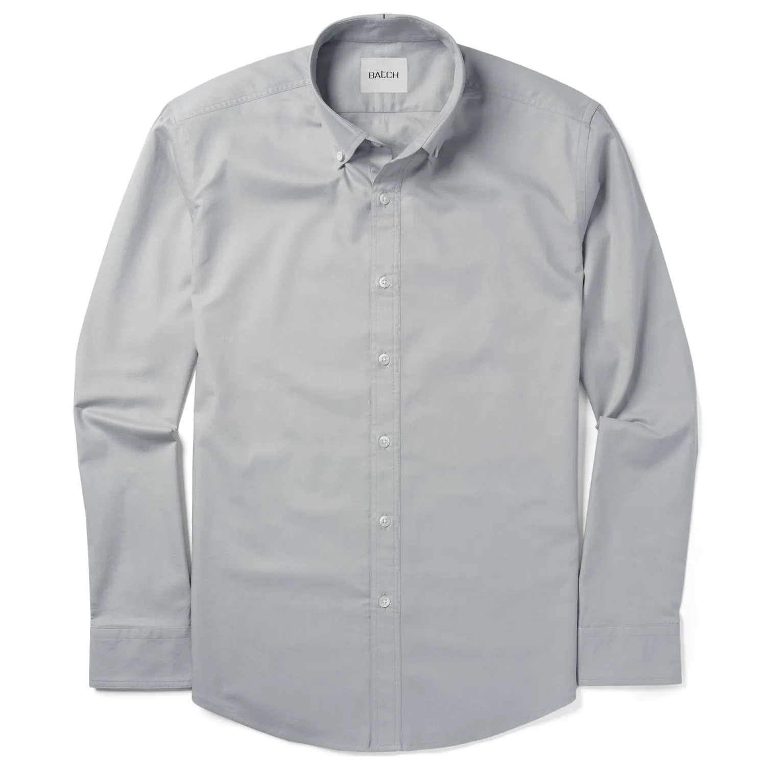 Essential Button Down Collar Casual Shirt - Cement Gray Cotton Twill