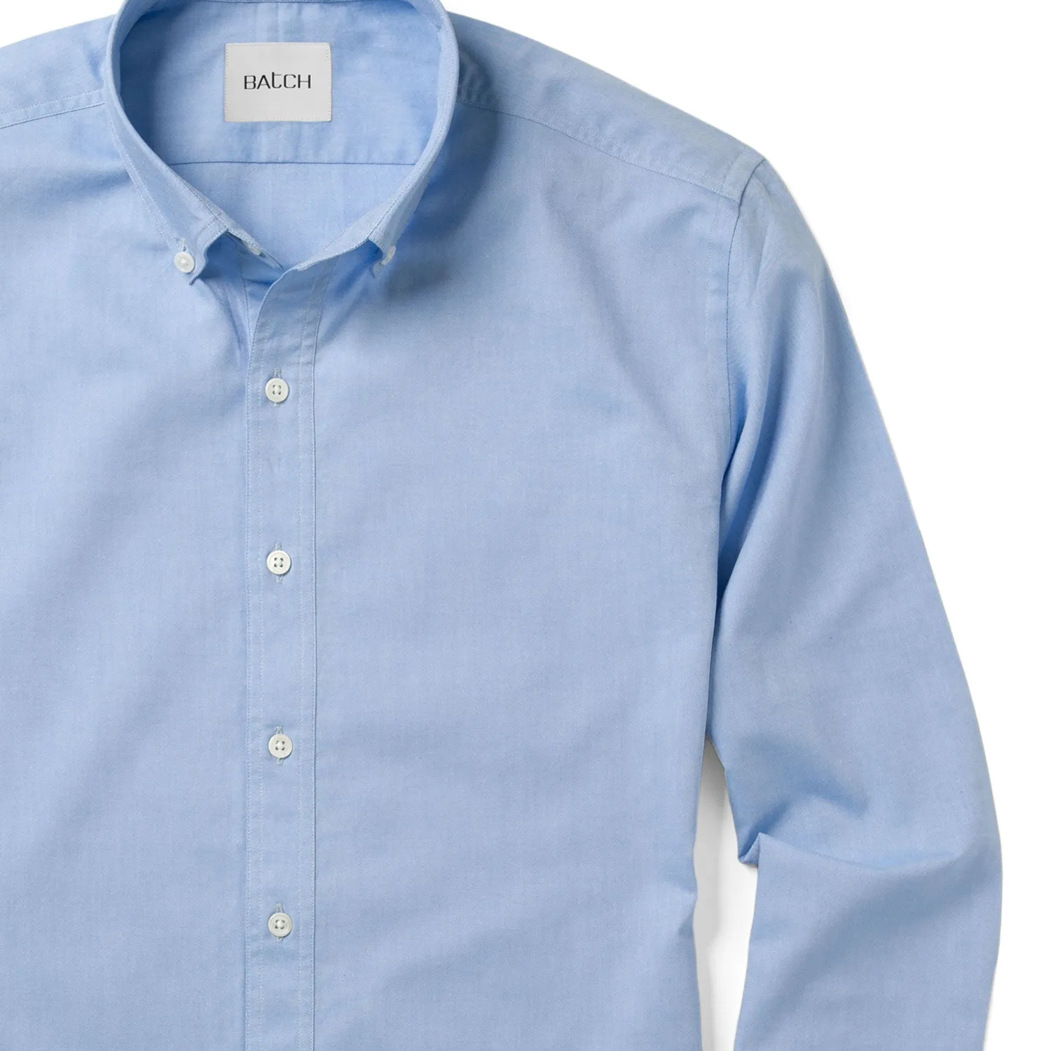 Essential Button Down Collar Casual Shirt - Classic Blue Cotton Oxford