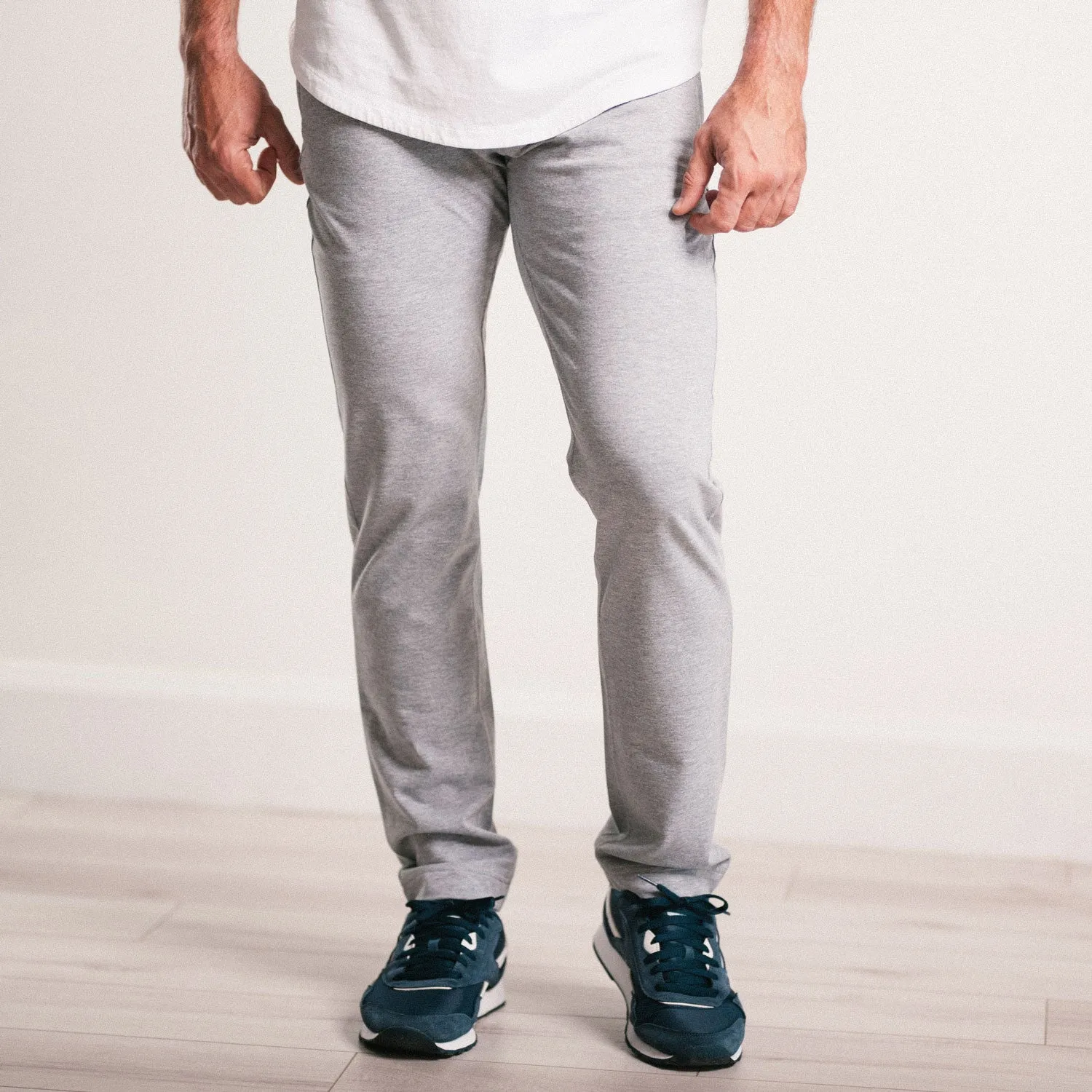 Essential Sweatpants –  Gray Melange Cotton French Terry