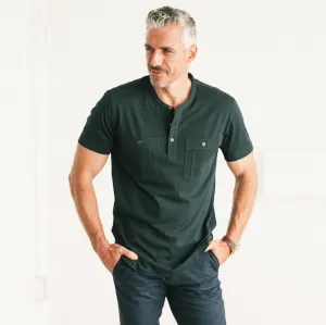 Fixer Short Sleeve Henley Shirt –  Evergreen Cotton Jersey