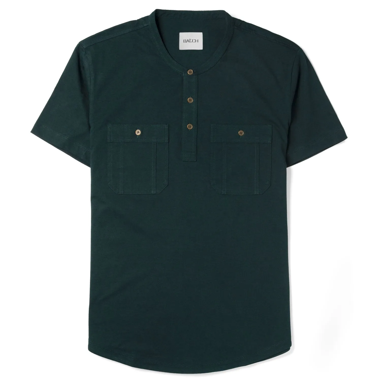 Fixer Short Sleeve Henley Shirt –  Evergreen Cotton Jersey