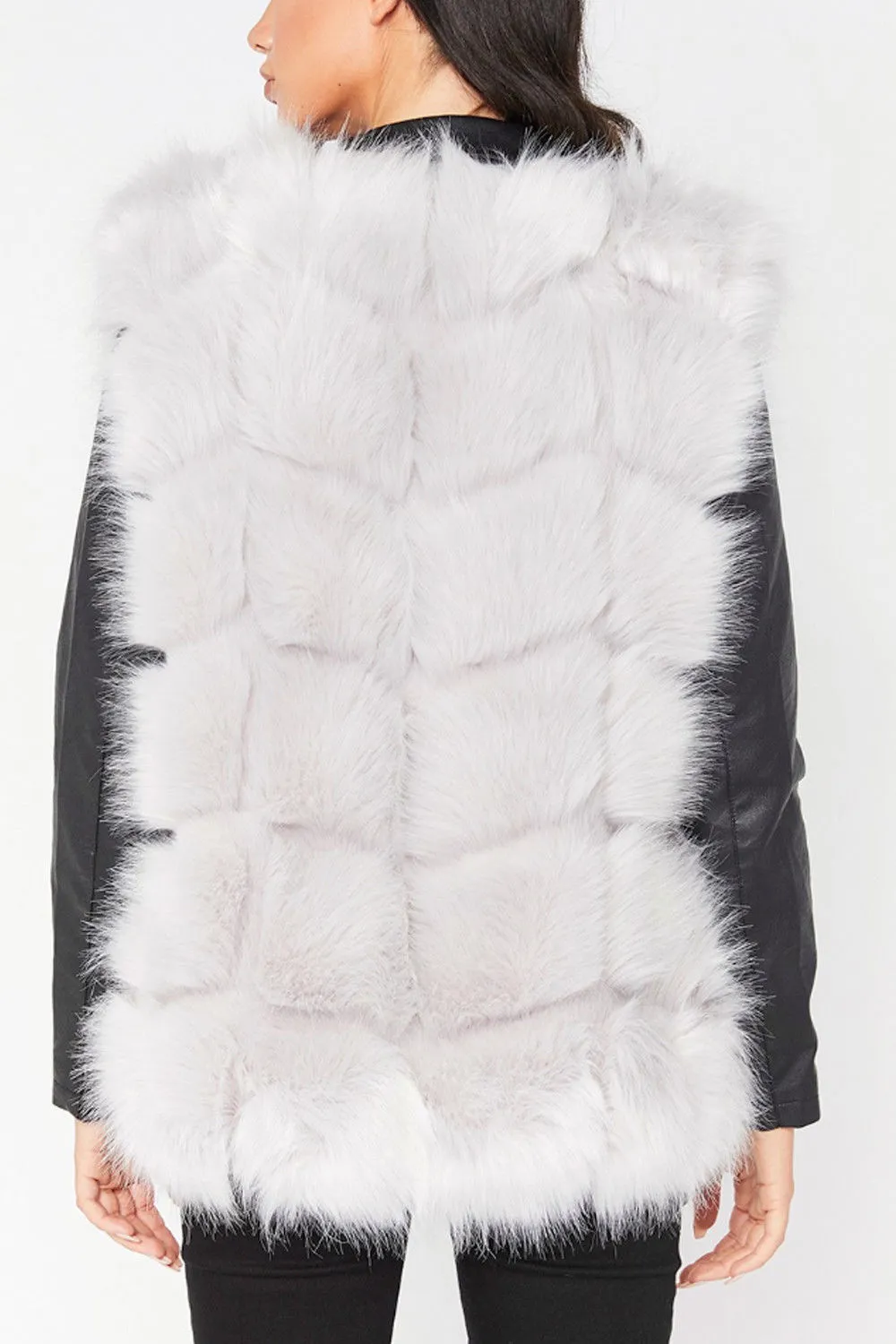 Fluffy Faux Fur Panel Gilet