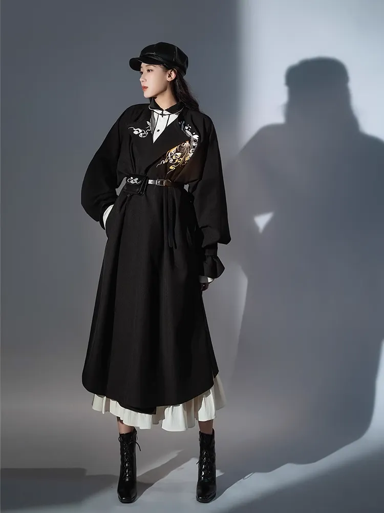 Hanfu Inspired Round Neck Robe Windbreaker Jacket, Windless 无风