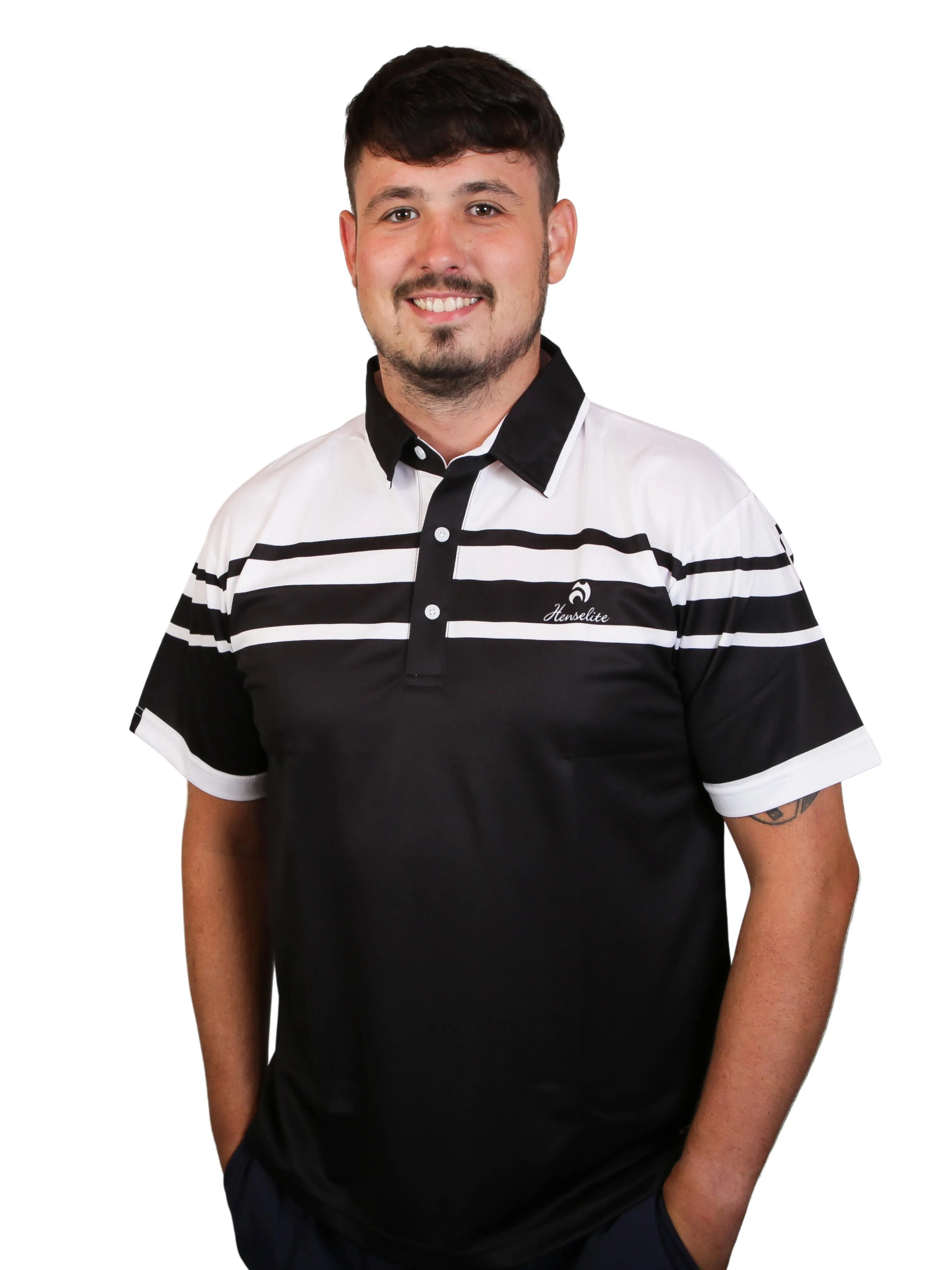 Henselite Style 22 Gents Polo Black White Versions