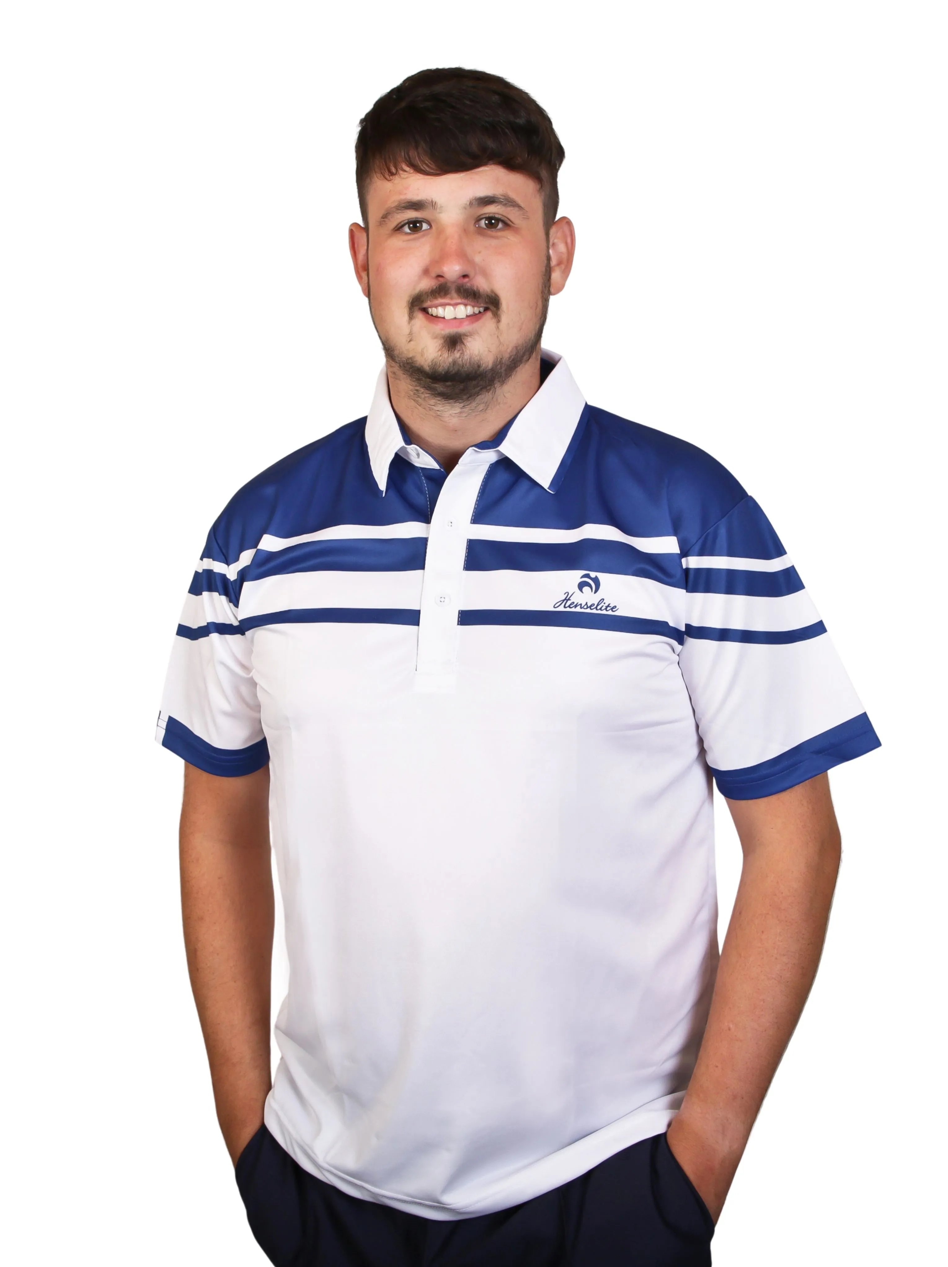 Henselite Style 22 Gents Polo Royal or White/Red/Royal