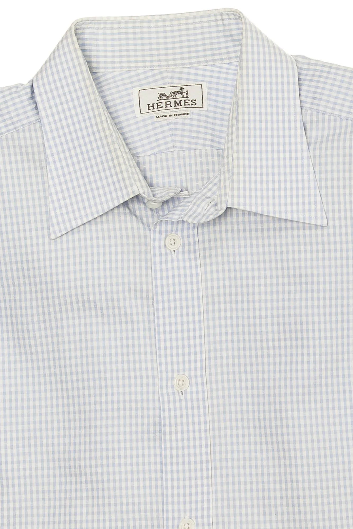 Hermes - Blue Plaid Dress Shirt - IT 42