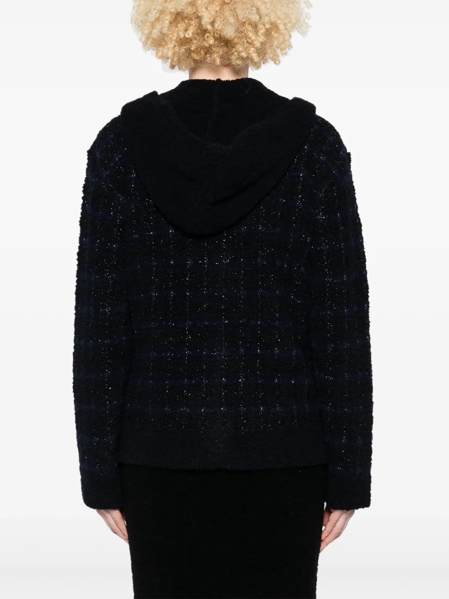 jacquard knit checked jacket