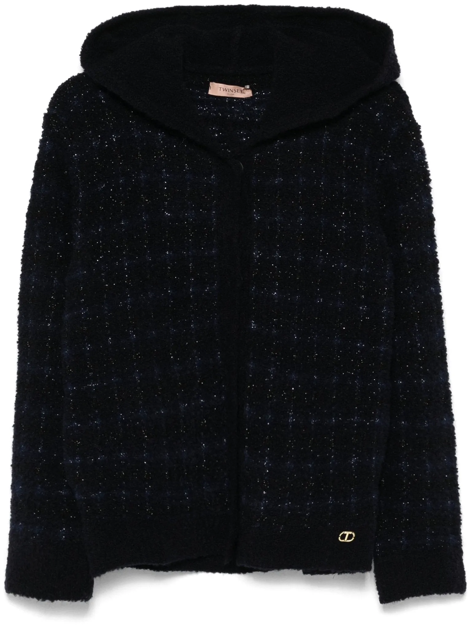 jacquard knit checked jacket