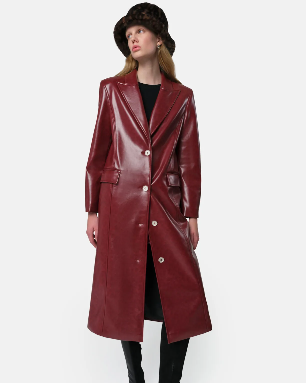 Lauren Overcoat Crimson