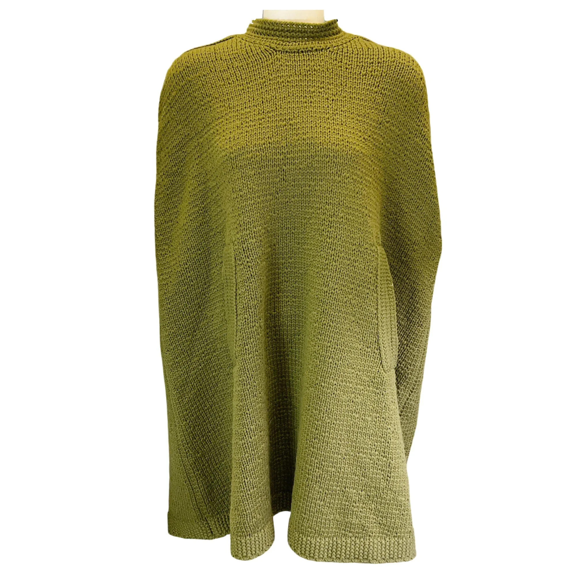 Marc Jacobs Olive Green Wool and Cashmere Knit Poncho / Cape