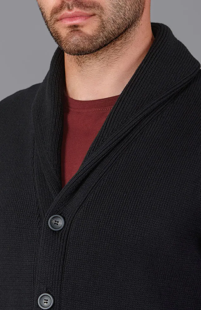 Mens Midweight Cotton Shawl Collar Cardigan