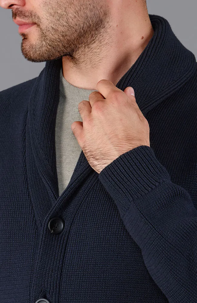 Mens Midweight Cotton Shawl Collar Cardigan