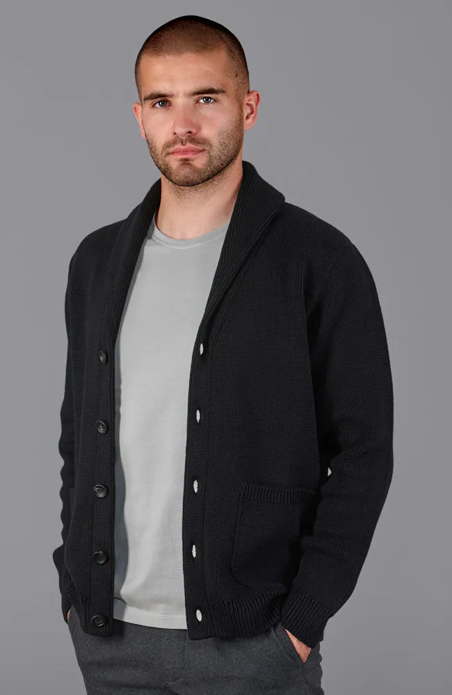 Mens Midweight Cotton Shawl Collar Cardigan