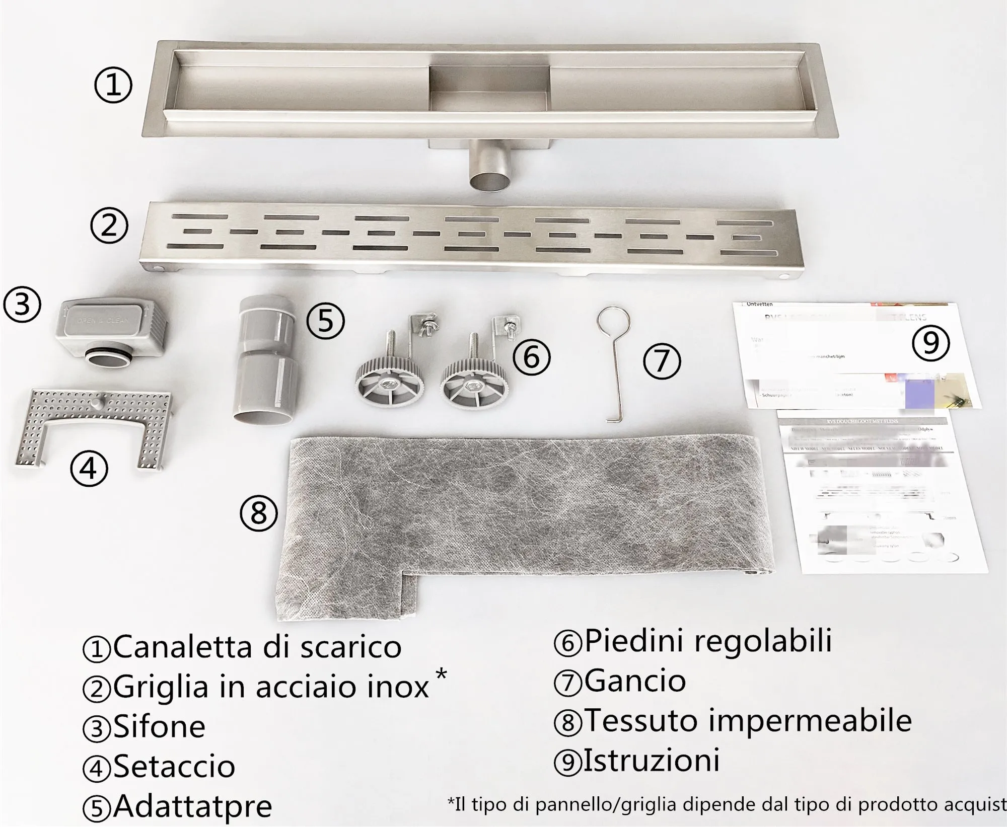 Multifunzione Scarico Doccia Pavimento|Forma A Buco Lungo