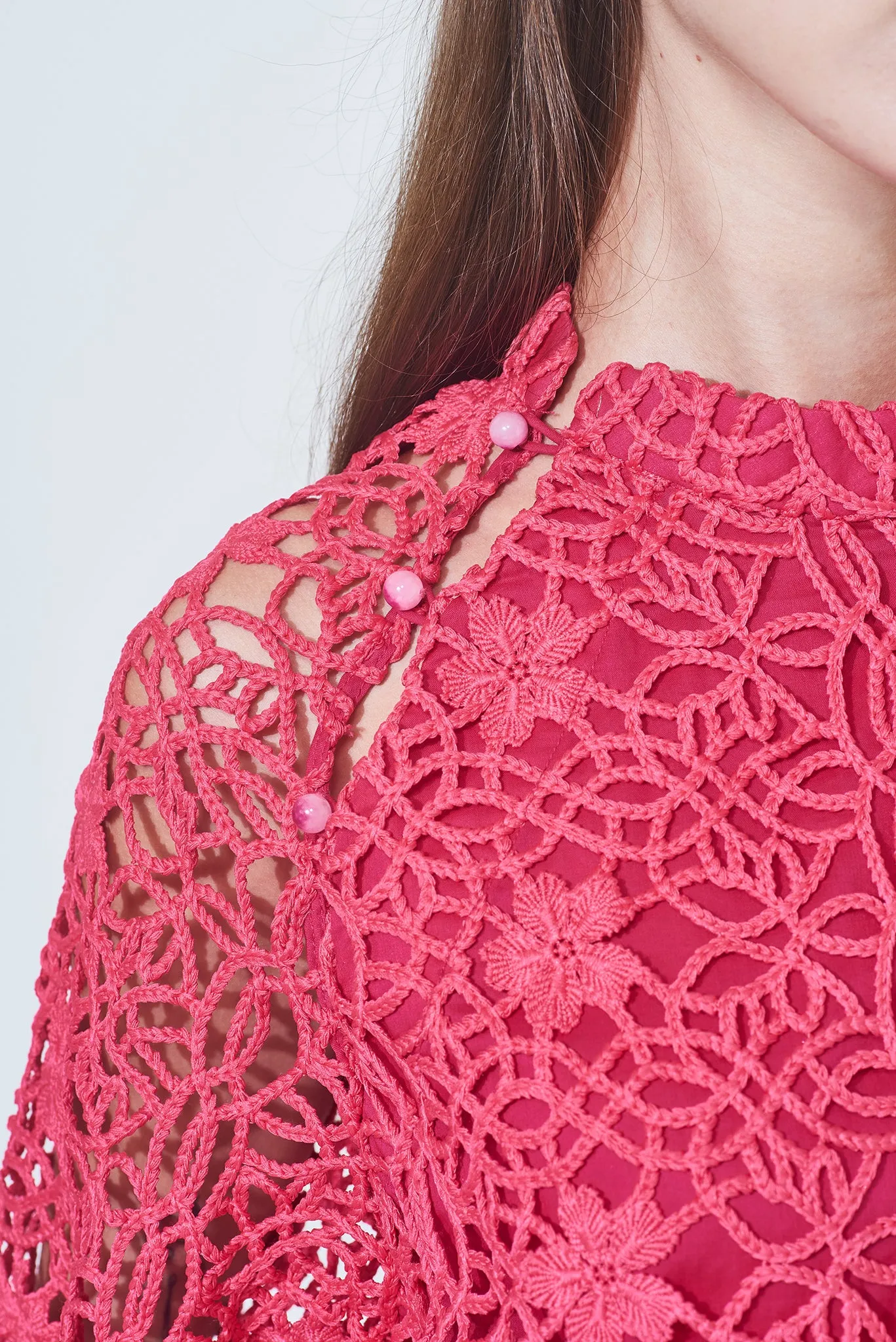 NAOMI Floral Lace Top (Fuchsia)