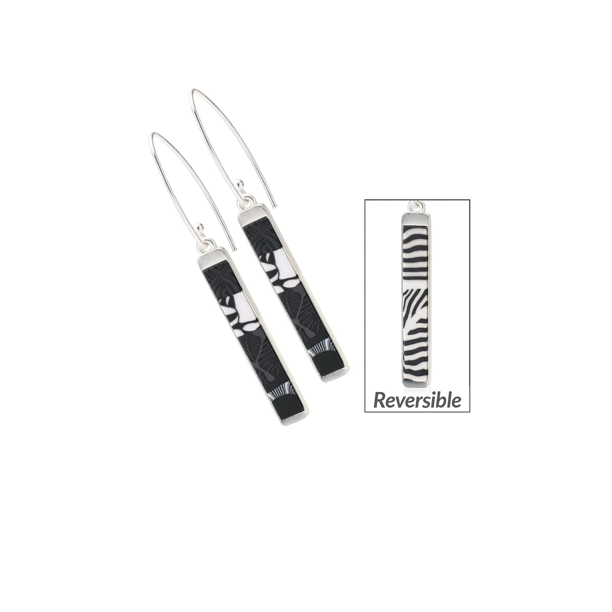 Noir Reversible Mini Bar Earrings