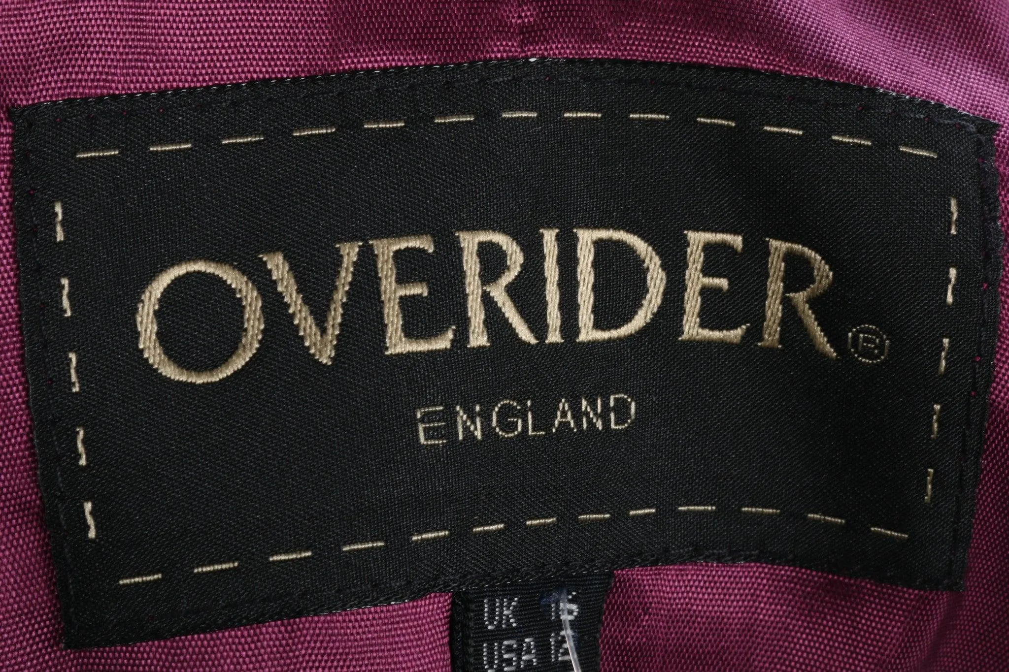 Overider Jacket Purple Check wool Mix UK Size 16