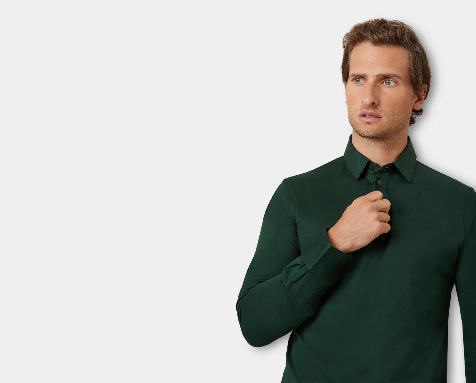 Racing Green Long Sleeve Polo Shirt