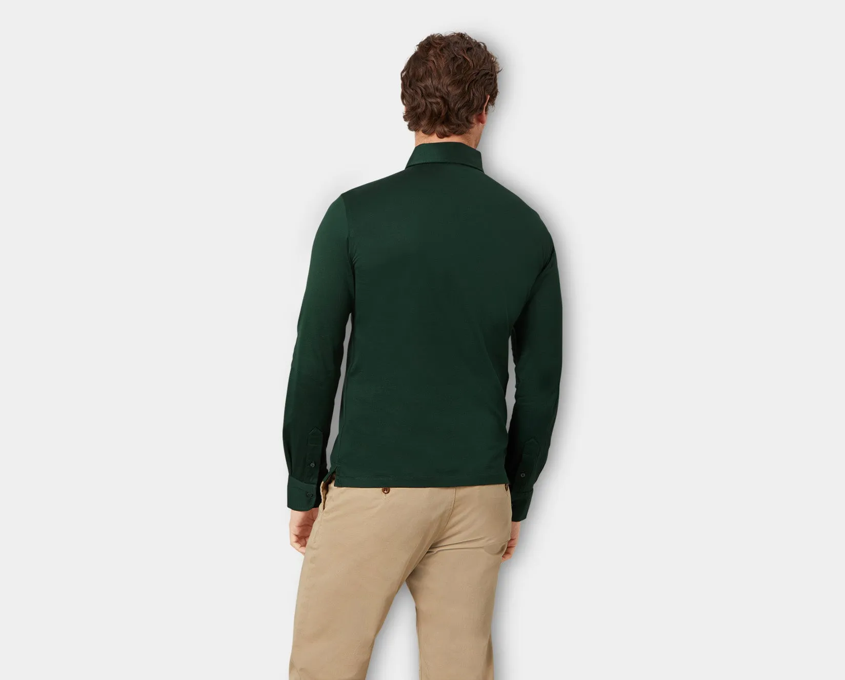 Racing Green Long Sleeve Polo Shirt